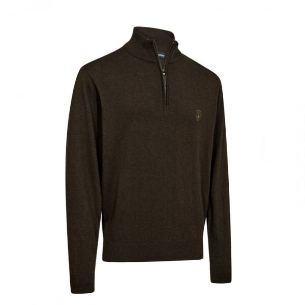 DEERHUNTER Harrington Fermuarlı Kahverengi Kazak XL