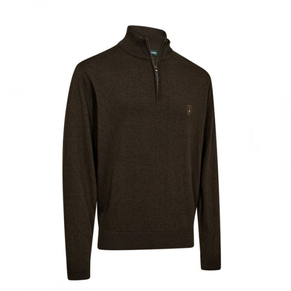 DEERHUNTER Harrington Fermuarlı Kahverengi Kazak XL