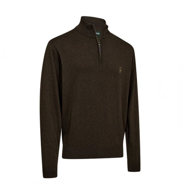 DEERHUNTER Harrington Fermuarlı Kahverengi Kazak - 2XL