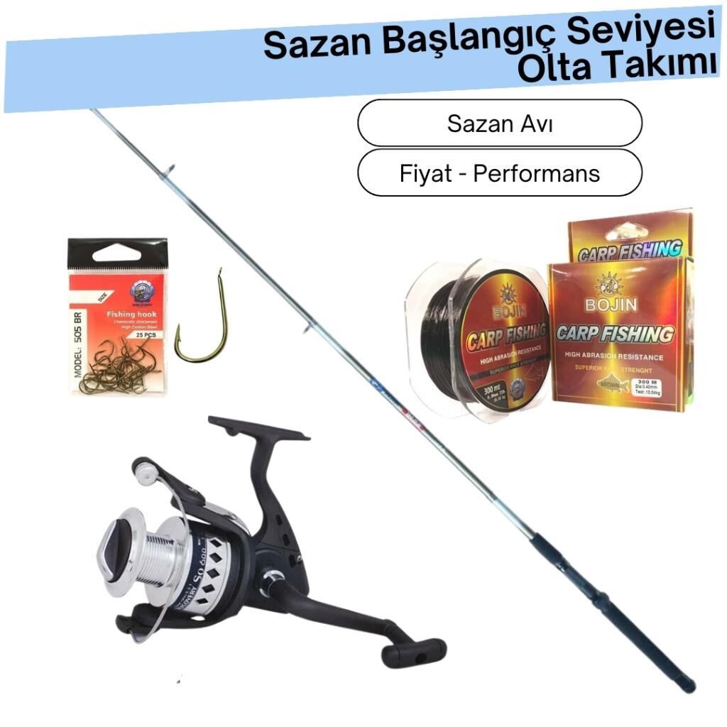 DFT Sazan Başlangıç Seviyesi Olta Takımı (Makine, Kamış, Misina, İğne)