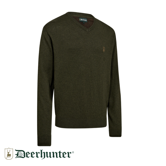 DEERHUNTER Harrington V Yaka Yeşil Kazak 2XL