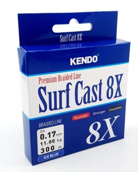 KENDO Surf Cast 8X Fighting 300 mt Buz Mavisi Örgü İp Misina - 0,13 mm
