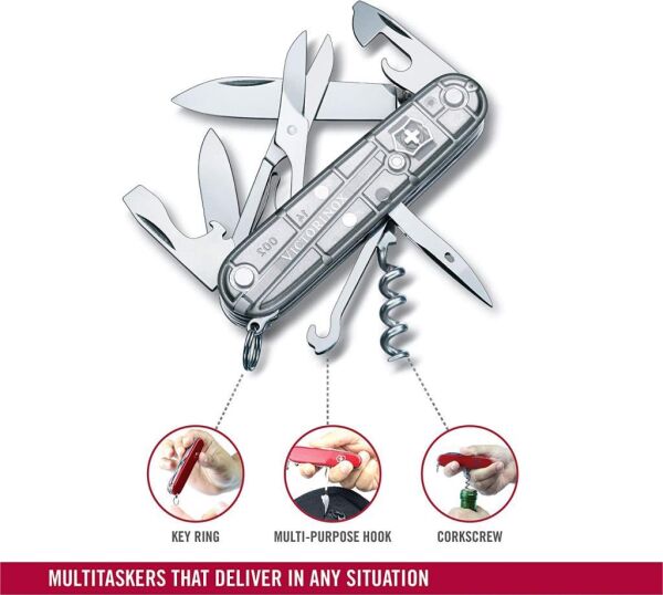 Victorinox Climber SilverTech Çakı Şeffaf Gümüş