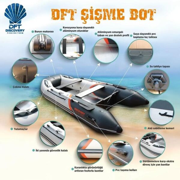 DFT Şişme Bot MX390AL 390cm  Alüm Taban