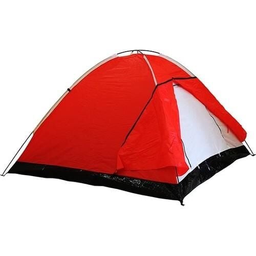DFT 3 Kişilik Tek Kat Çadır 220x(200+70)x130cm - Kırmızı