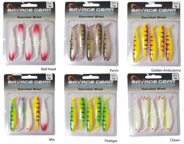 SAVAGE GEAR Cannibal 8cm 5 Adet Suni Yem Mıx
