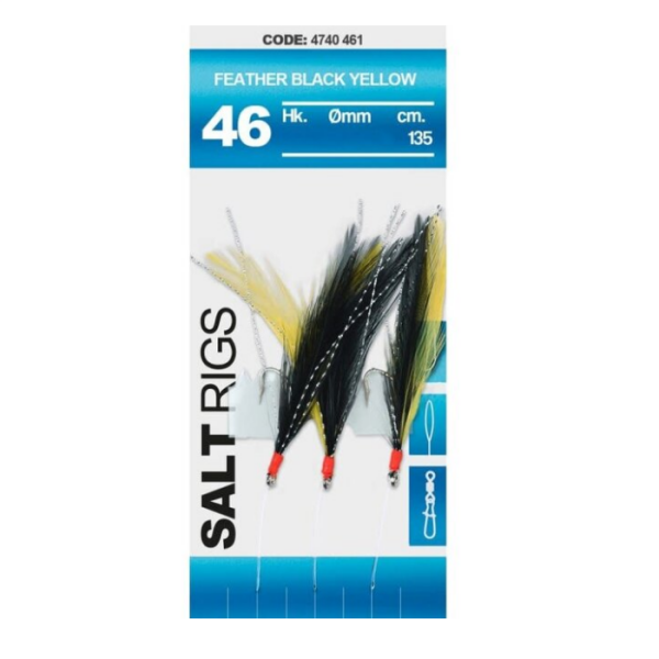 SPRO 46 Salt Rig Feather Siyah - Sarı #1/0